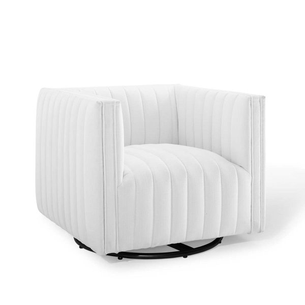 Modway Furniture Conjure Tufted Swivel Upholstered Armchair - White EEI-3926-WHI